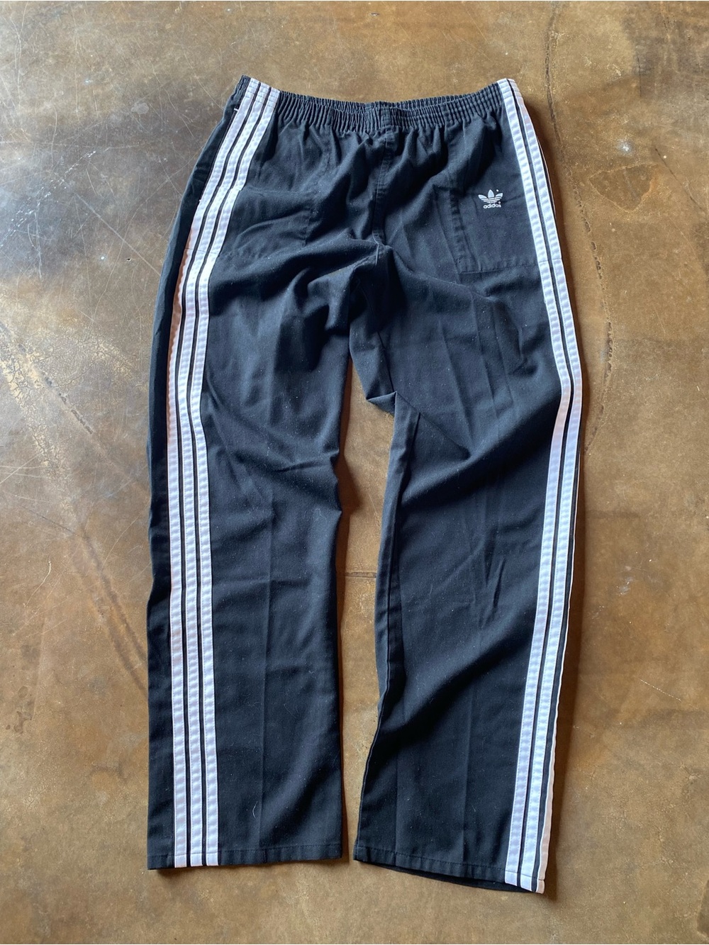 VTG 80s Rare Adidas Black Track Pants with White Side Stripes